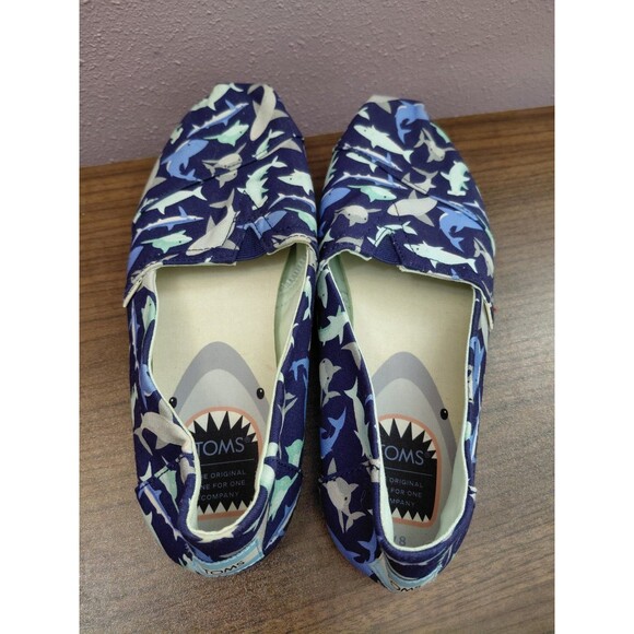 Toms Alpargata Women's Size 8 Slip On Flats Multi Shark Pattern - Picture 5 of 7